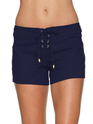 4" Lace-up Board Short - Navy