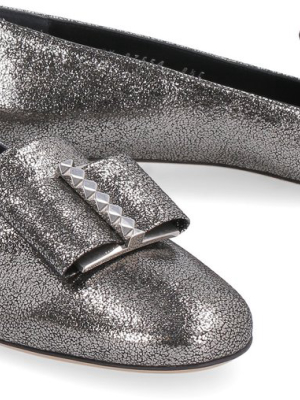 Salvatore Ferragamo Metallic Bow-detailed Loafers