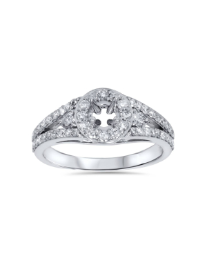 Pompeii3 3/4ct Halo Diamond Engagement Ring Setting 14k White Gold