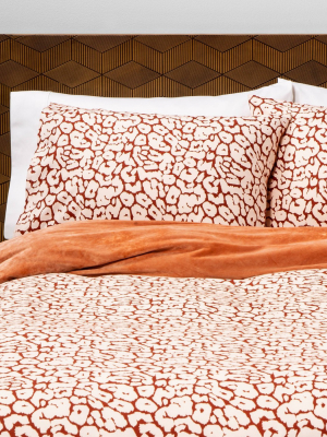 Rust Reversible Velvet Leopard Print Duvet & Sham Set - Opalhouse™