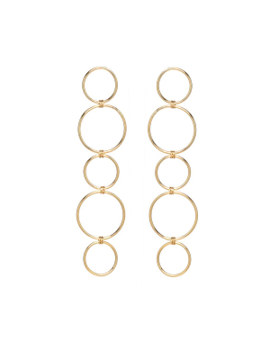 14k 5 Mixed Circle Earrings