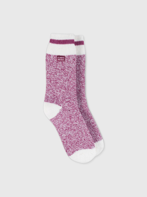 Always Warm By Heat Holders Women's Warmer Block Twist Crew Socks - 5-9