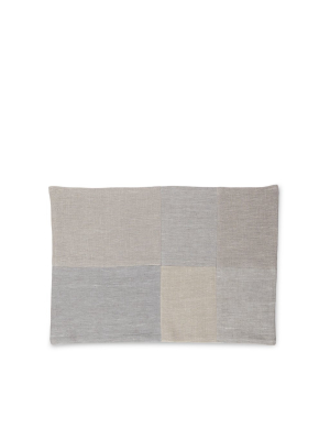 Linen Patchwork Placemat In Fog