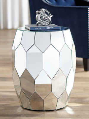 Studio 55d Vezzena 22" High Mirrored Geometric End Table