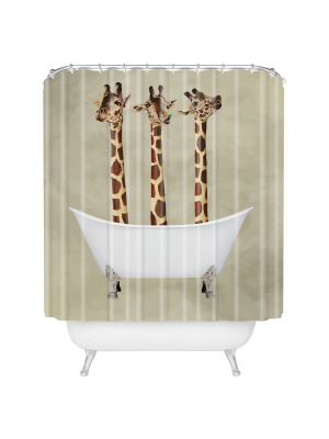 Giraffe Shower Curtain Brown - Deny Designs