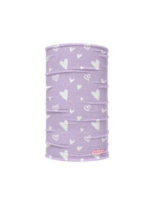 Purple Hearts Kids Neck Gaiter