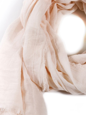 Lightweight Frayed Scarf - Blush