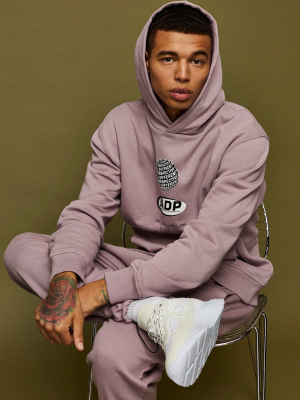 Lilac Globe Worldwide Print Hoodie