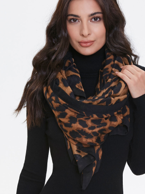 Leopard Print Oblong Scarf