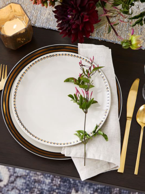 Fishs Eddy Gilded Dinner Plate - Black