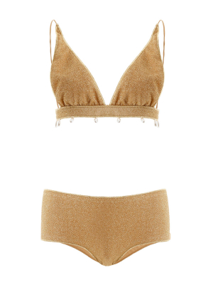 Oséree Pearl Embellished Two-piece Bikini