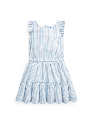 Striped Tiered Cotton Dress