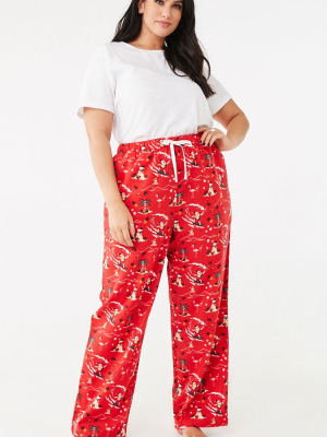 Plus Size Santa Pajama Pants