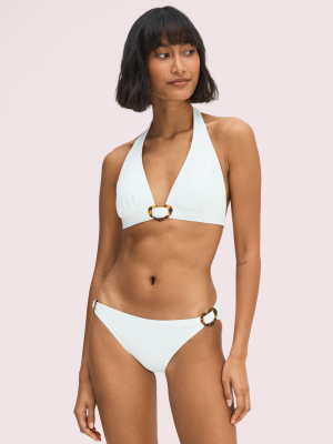 Heart-buckle Halter Bikini Top