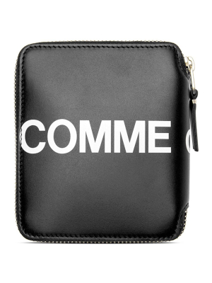 Comme Des Garcons Sa2100 Huge Logo Leather Wallet - Black