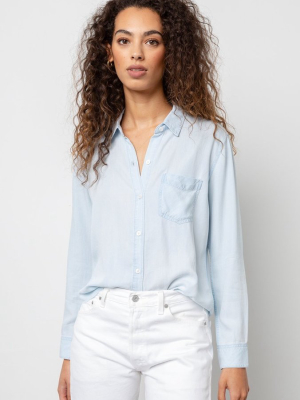 Ingrid Raw Hem Shirt - Light Vintage