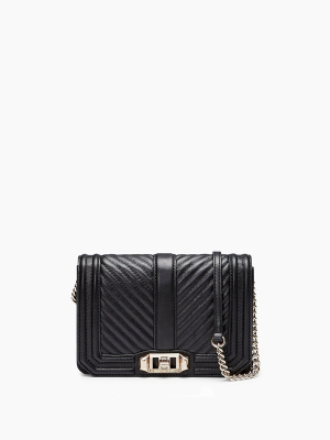 Chevron Quilted Small Love Crossbody