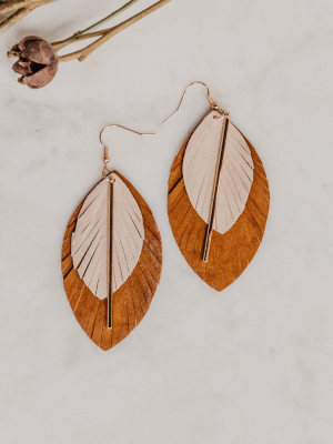 Leaf Drop Leather Earrings