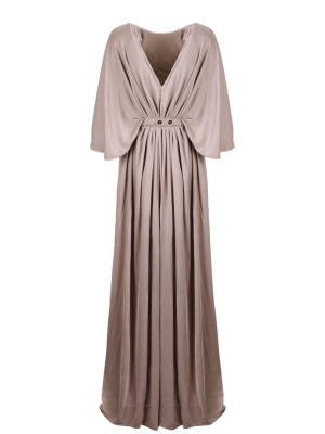 Elisabetta Franchi Chain Belt Detailed Gathered Maxi Dress