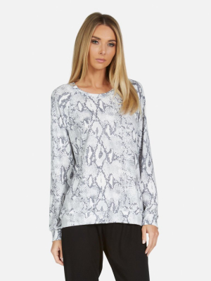 James Le Grey Snake Raglan