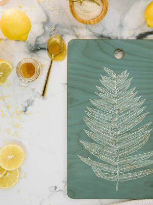 17" Wood June Journal Minimalist Botanical Cutting Board - Society6