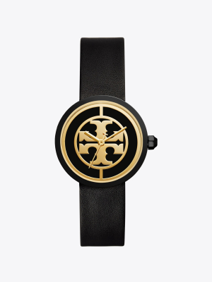 Reva Watch, Black Leather/gold Tone, 36 Mm