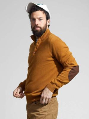 The Mock-neck Quarter Button Polo Sweater