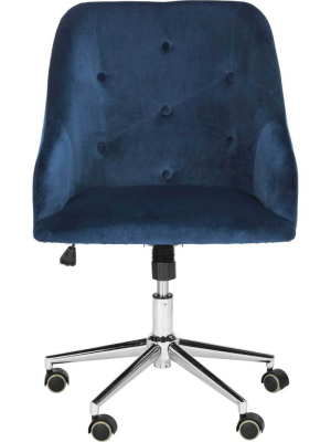 Evelyn Tufted Velvet Swivel Office Chair