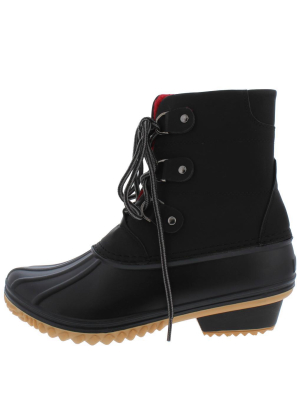 Nova02 Black Lace Up Snow Ankle Boot