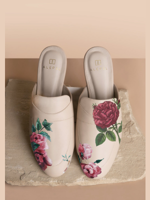 Wine Roses Beige Mule