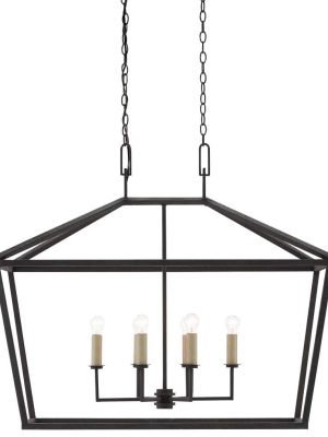 Denison Rectangular Lantern Black