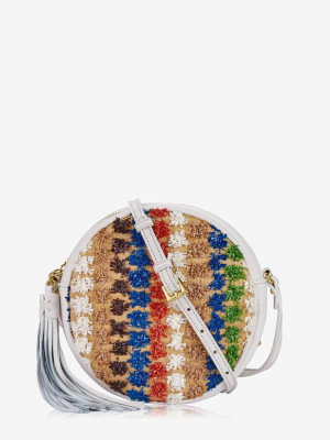 Gigi New York Multicolored White Multi Pom Pom Bag