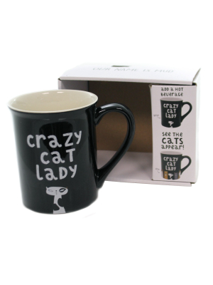 Tabletop 4.5" Crazy Cat Heat Activated Mug Add Hot Beverage Enesco - Drinkware