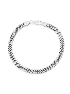 Tiara Sterling Silver Thick Double Curb Chain Bracelet