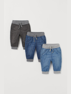 3-pack Denim Joggers