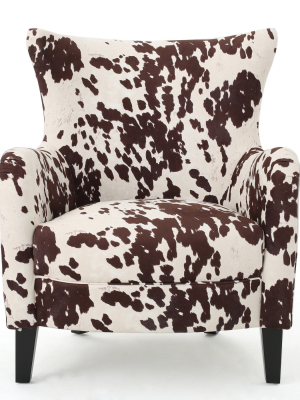 Arabella New Velvet Club Chair - Milk Cow - Christopher Knight Home