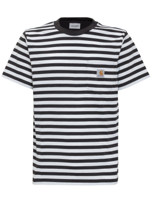 Carhartt Wip Logo Patch Striped T-shirt