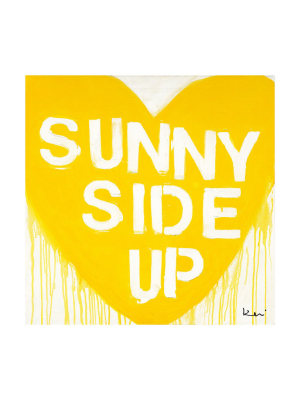 Sunny Side Up Drippy Heart Art Print