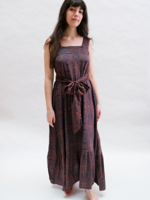 Virginia Dress In Moroccan Tile Indigo By Natalie Martin
