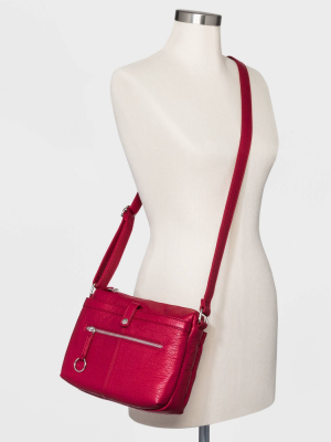 Bueno Zip Closure Crossbody Bag - Red