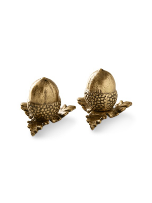 Brass Acorn Salt & Pepper Shakers