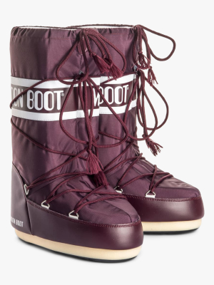 Burgundy Nylon Moon Boot