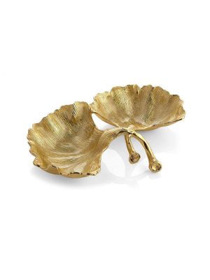 New Leaves Ginkgo Double Compartment Dish