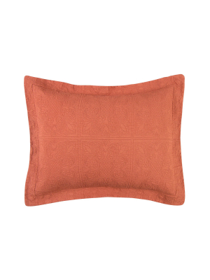 C&f Home 20" X 26" Terra Cotta Matelasse Standard Sham