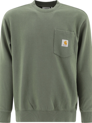 Carhartt Wip Logo Patch Round Neck Sweatshirt