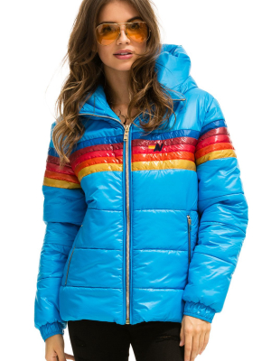 Women's 5 Stripe Luxe Trekker Jacket - Glossy Blue