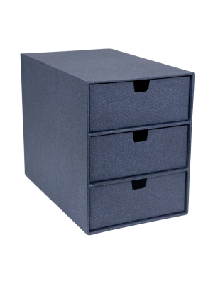 Ingrid 3-drawer Canvas Supply Chest Blue - Bigso Box Of Sweden