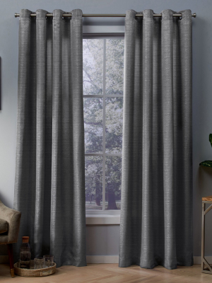 84"x54" Whitby Curtain Panels Black Pearl - Exclusive Home