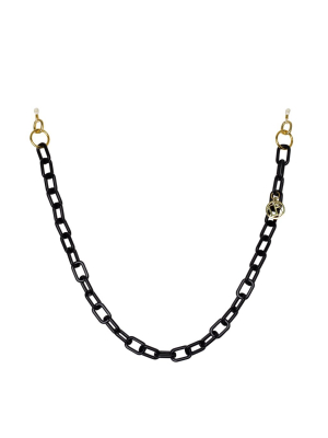 Black Square Link Acetate Chain