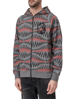 Billionaire Boys Club Soundwave Logo Print Zipped Hoodie